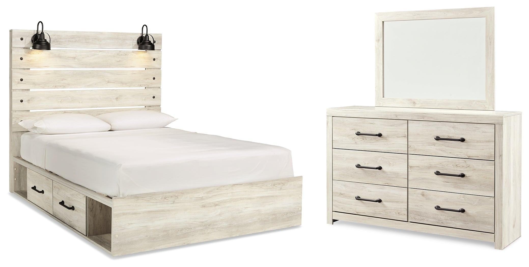 Cambeck Whitewash Queen Panel Bedroom Set