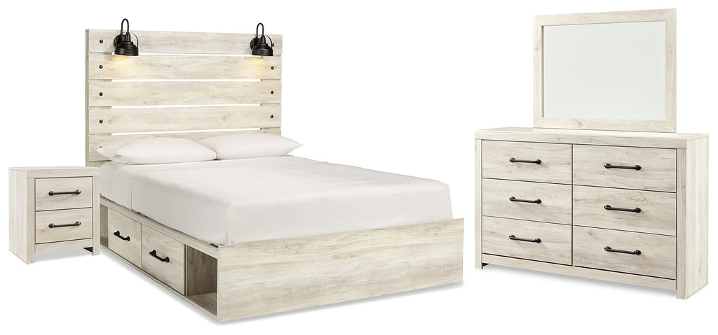 Cambeck Whitewash Queen Panel Bedroom Set