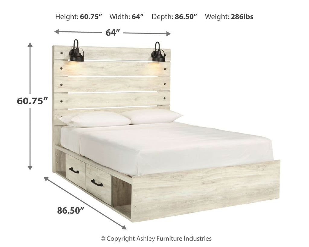 Cambeck Whitewash Queen Panel Bedroom Set