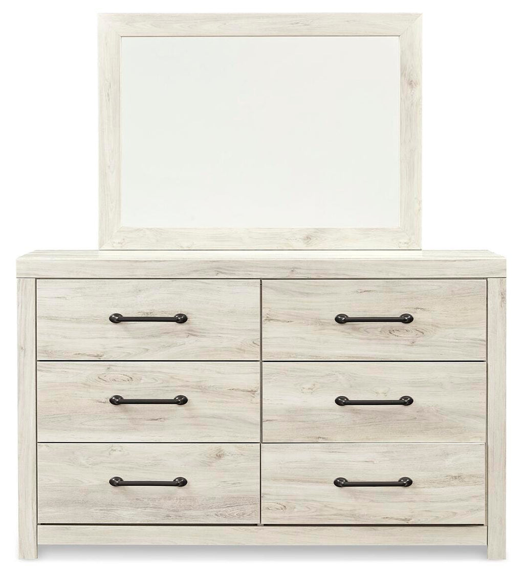 Cambeck Whitewash Queen Panel Storage Bed, Dresser, Mirror, Chest and 2 Nightstands