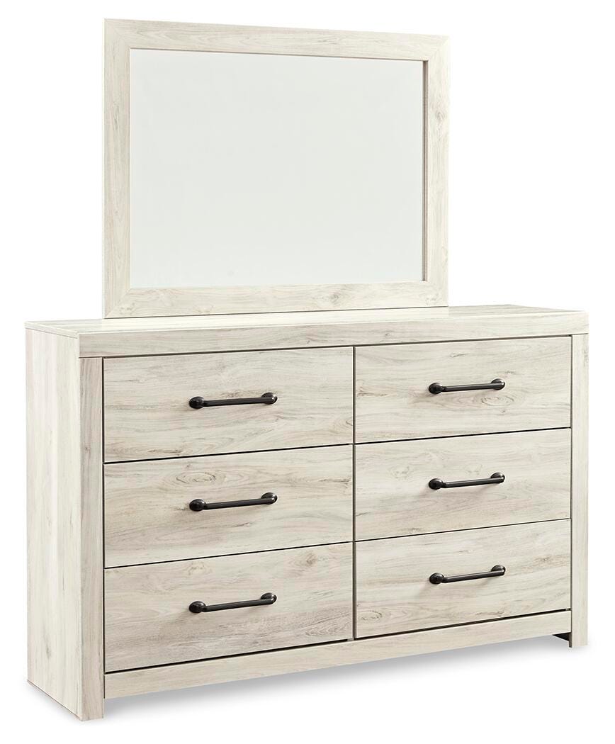 Cambeck Whitewash Queen Panel Storage Bed, Dresser, Mirror, Chest and 2 Nightstands