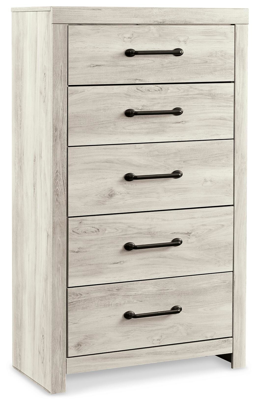 Cambeck Whitewash Queen Panel Storage Bed, Dresser, Mirror, Chest and 2 Nightstands