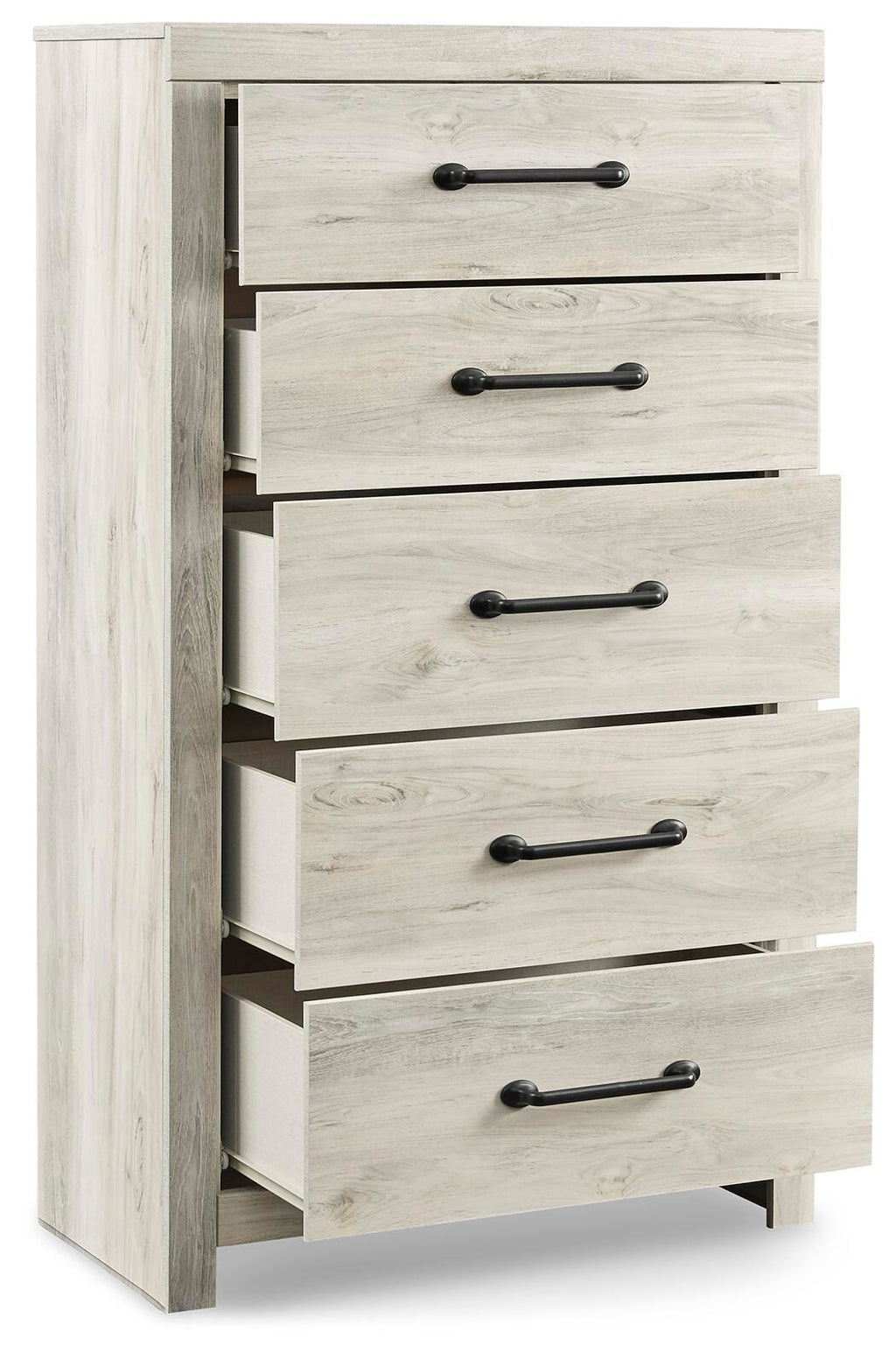 Cambeck Whitewash Queen Panel Storage Bed, Dresser, Mirror, Chest and 2 Nightstands