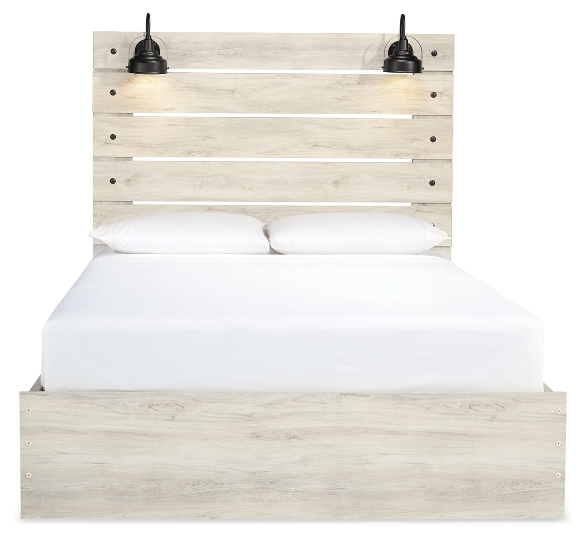 Cambeck Whitewash Queen Panel Storage Bed and 2 Nightstands