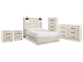 Cambeck Whitewash Queen Panel Storage Bedroom Set