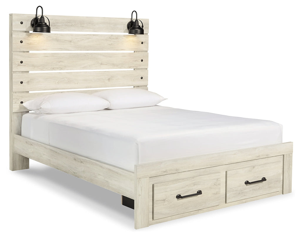 Cambeck Whitewash Queen Panel Storage Bedroom Set
