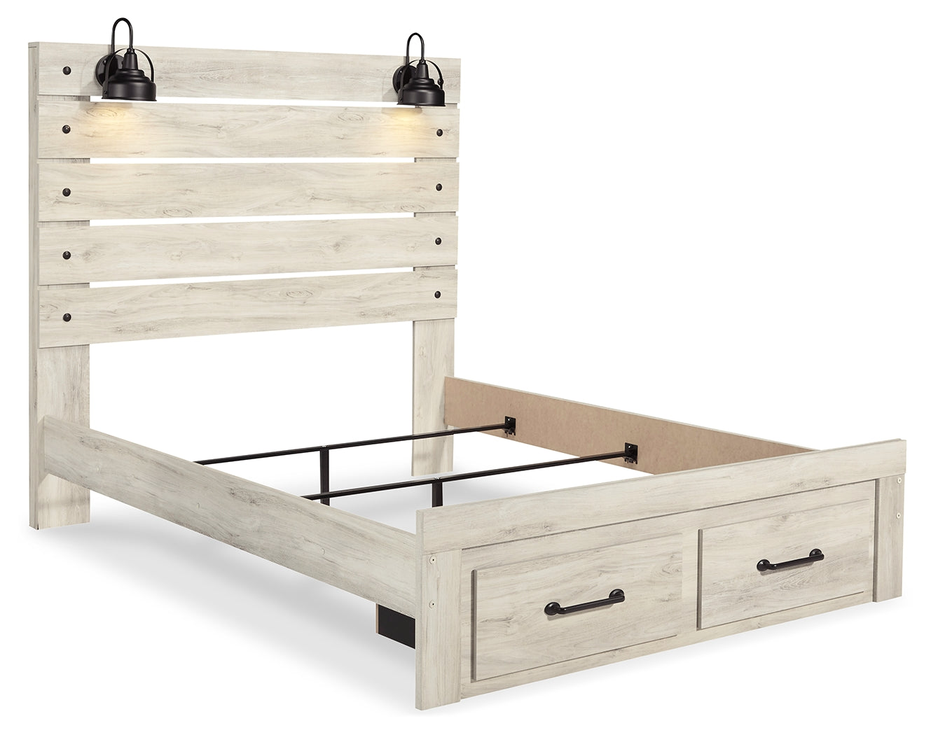 Cambeck Whitewash Queen Panel Storage Bedroom Set