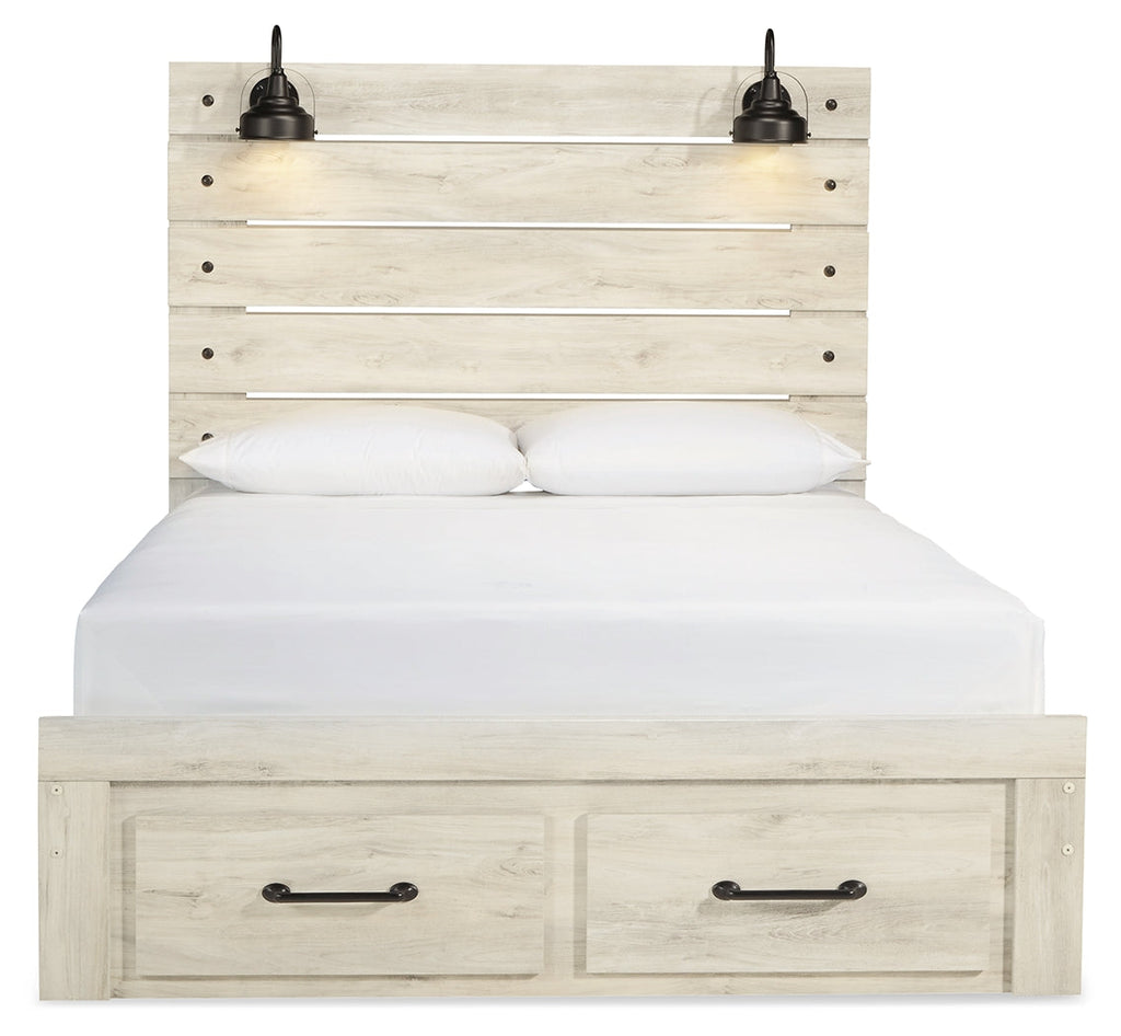 Cambeck Whitewash Queen Panel Storage Bedroom Set