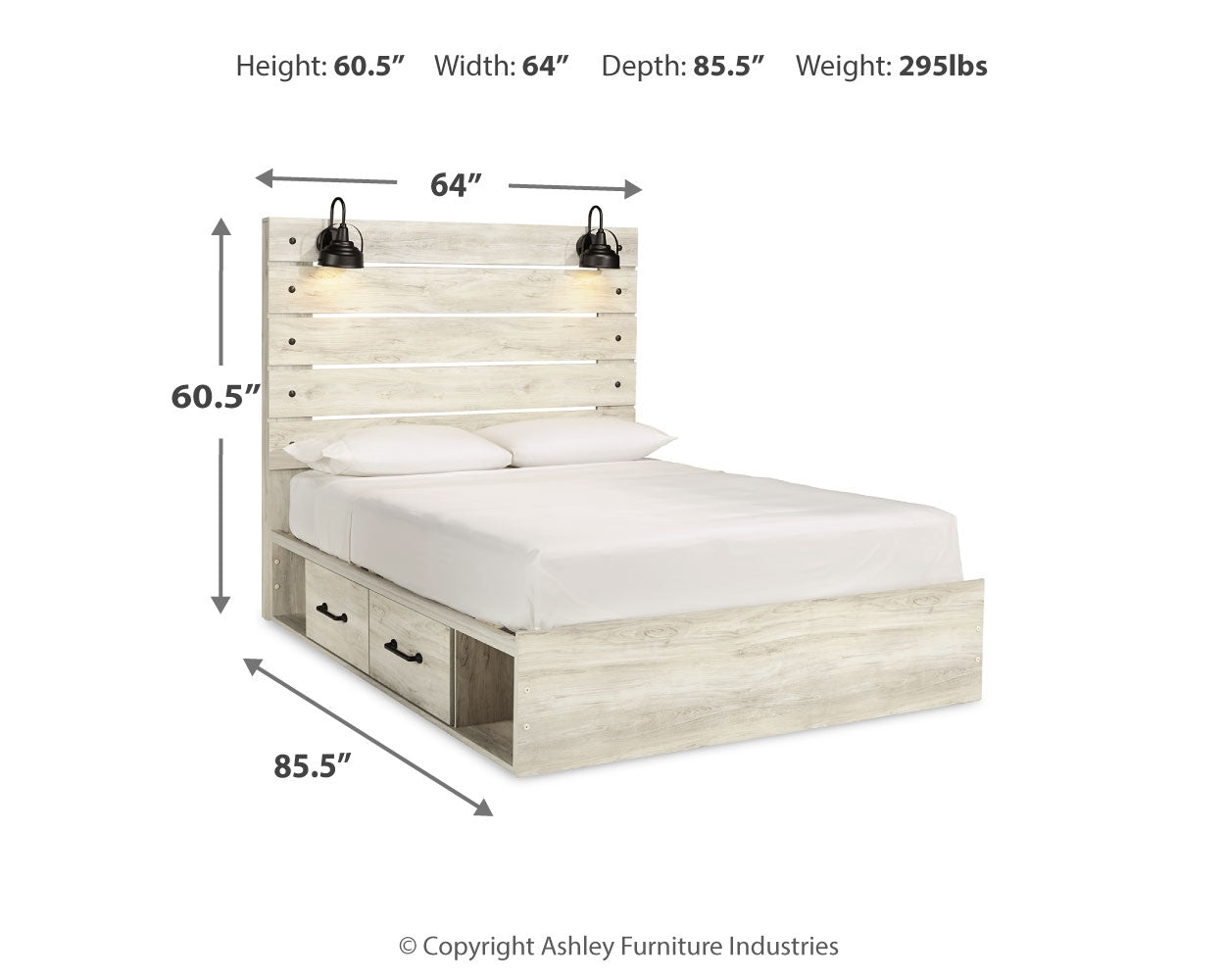 Cambeck Whitewash Queen Storage Bedroom Set