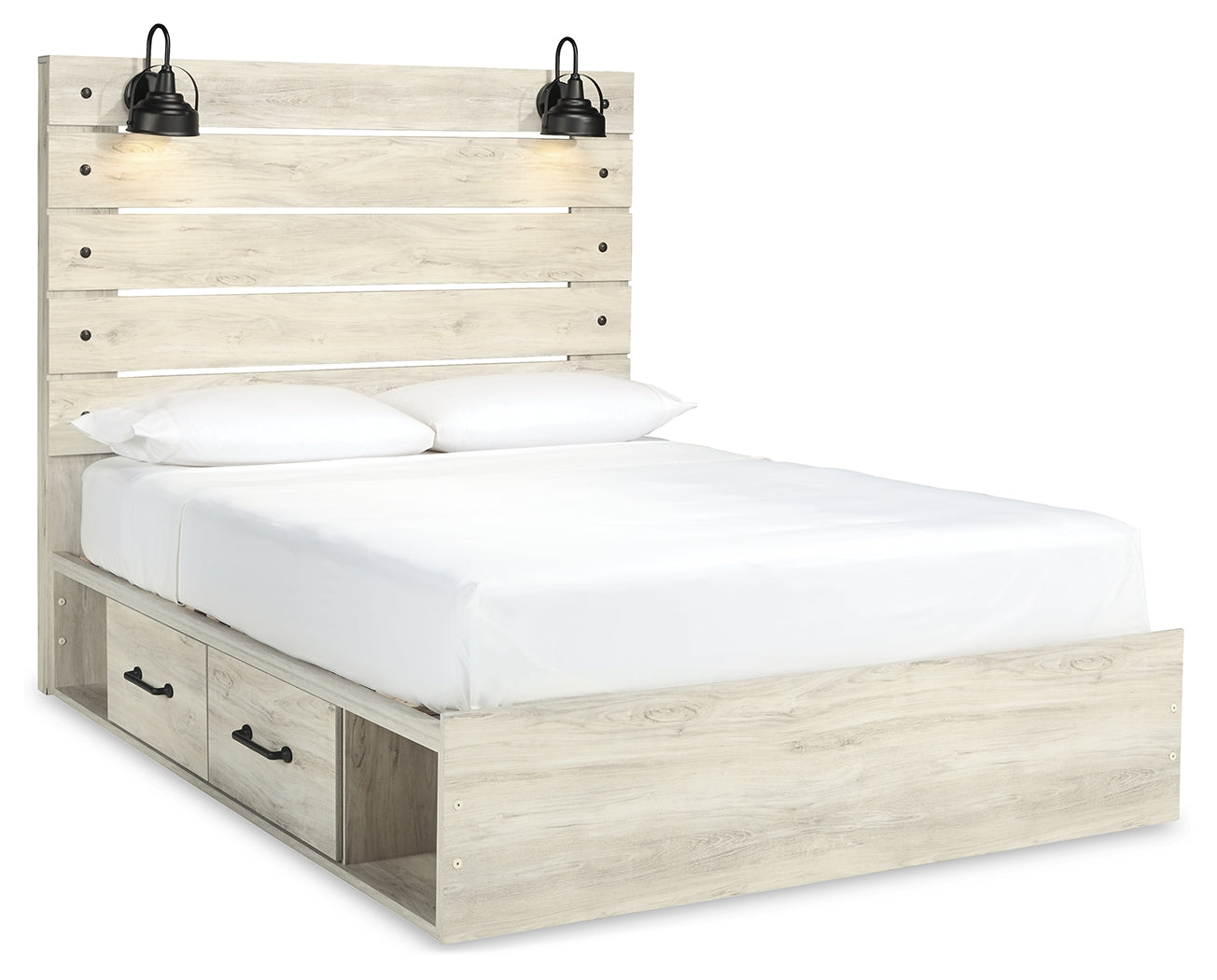 Cambeck Whitewash Queen Storage Bedroom Set with Chest and Nightstand