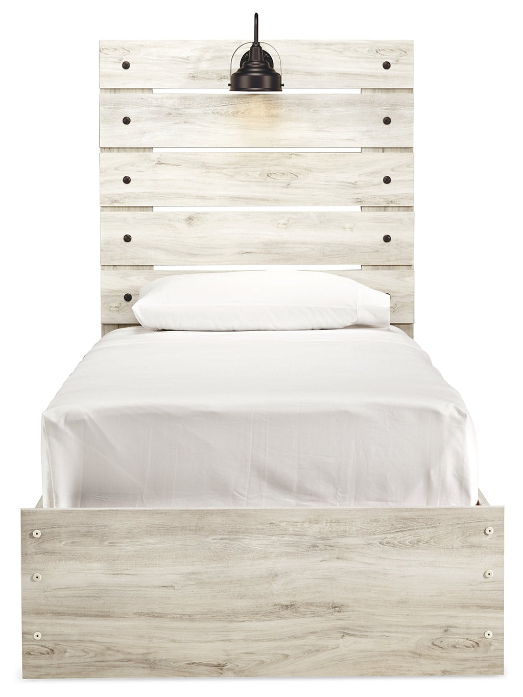 Cambeck Whitewash Twin Panel Bed, Dresser and Mirror
