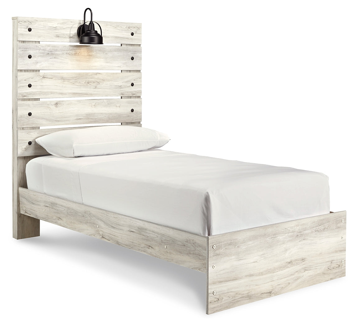Cambeck Whitewash Twin Panel Bed, Dresser and Mirror
