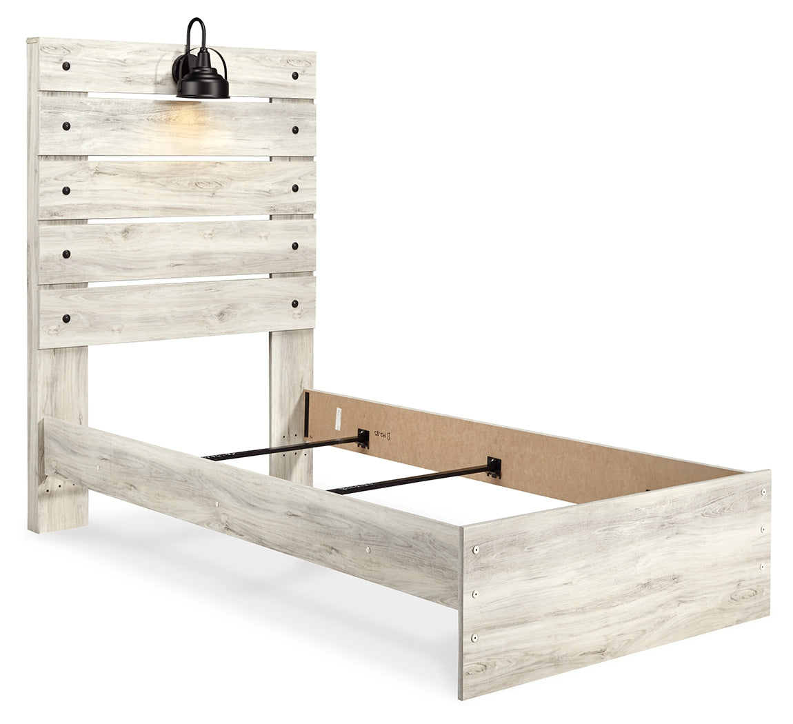 Cambeck Whitewash Twin Panel Bed, Dresser and Mirror