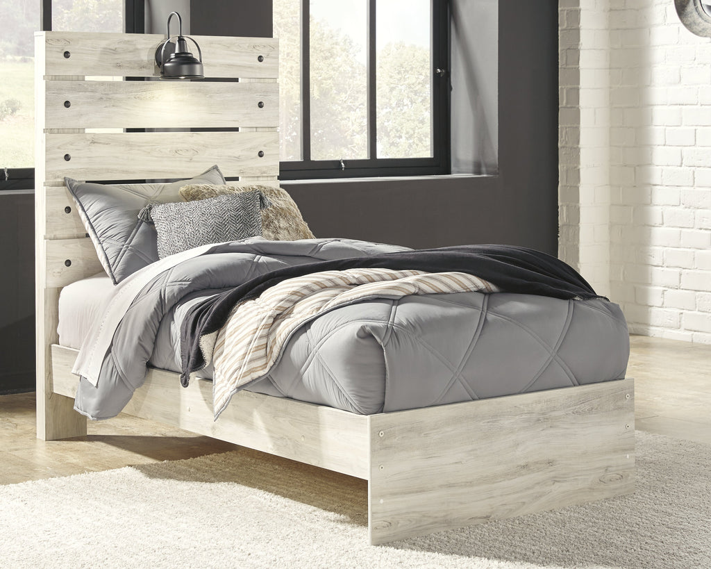 Cambeck Whitewash Twin Panel Bed, Dresser and Mirror