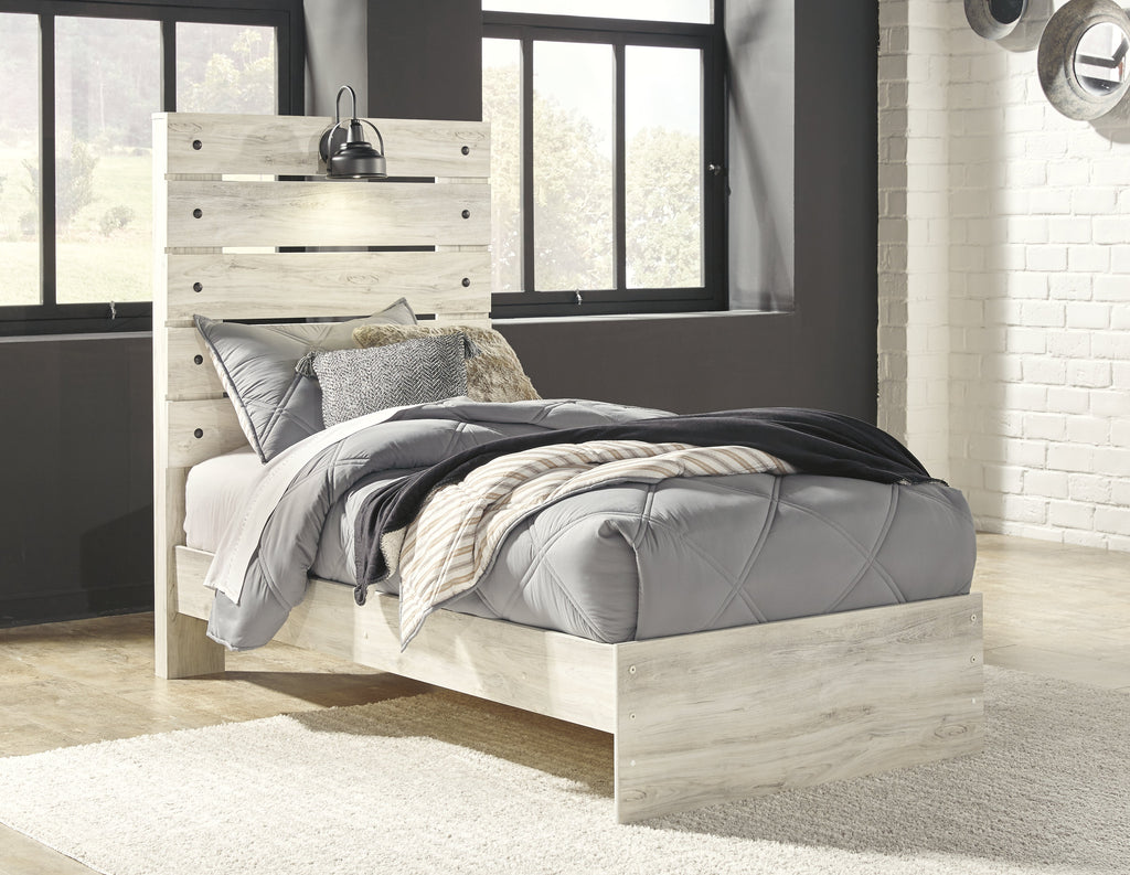Cambeck Whitewash Twin Panel Bed, Dresser and Mirror