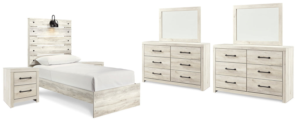 Cambeck Whitewash Twin Panel Bedroom Set