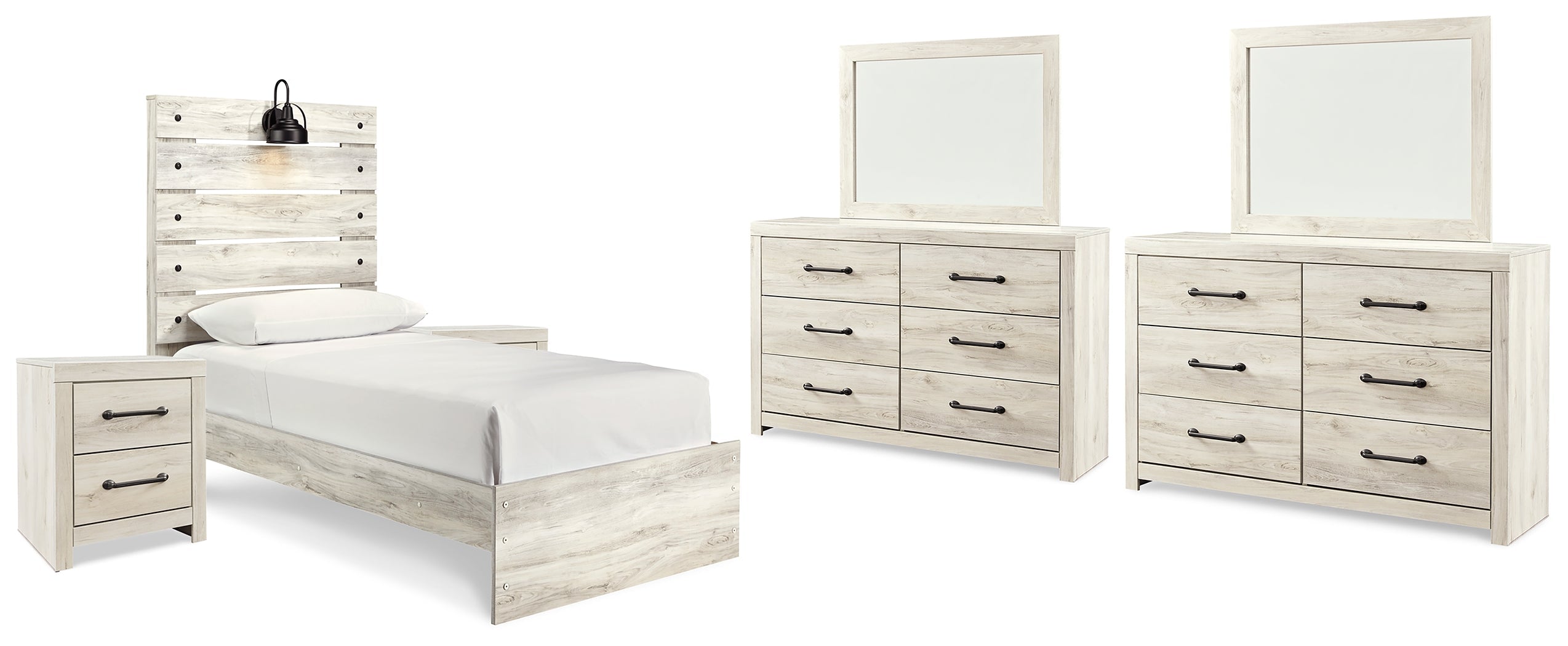 Cambeck Whitewash Twin Panel Bedroom Set