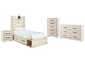 Cambeck Whitewash Twin Panel Bedroom Set
