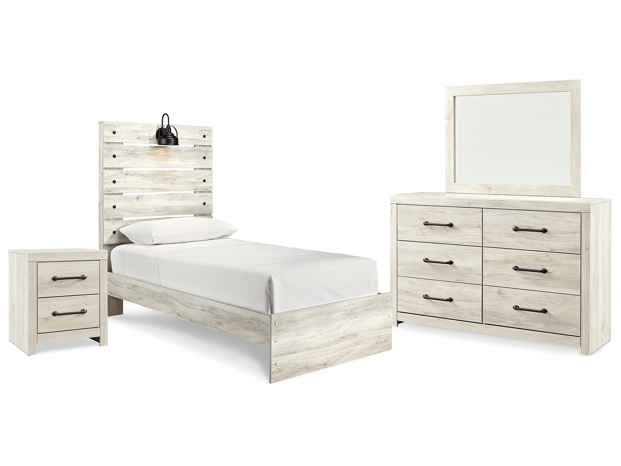 Cambeck Whitewash Twin Panel Bedroom Set