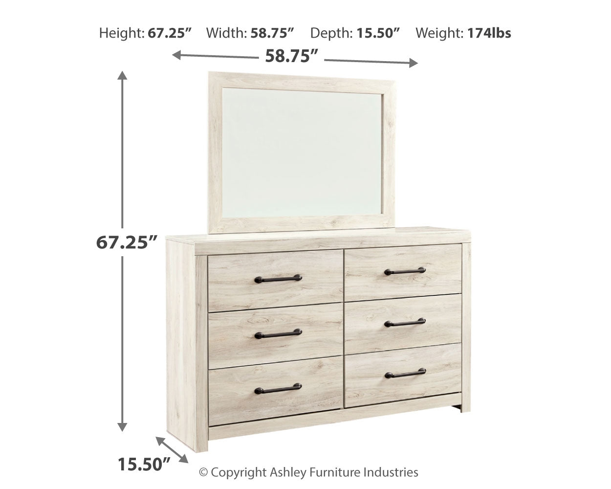 Cambeck Whitewash Twin Panel Bedroom Set