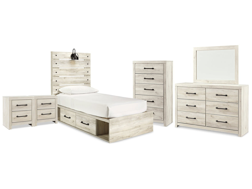 Cambeck Whitewash Twin Panel Bedroom Set