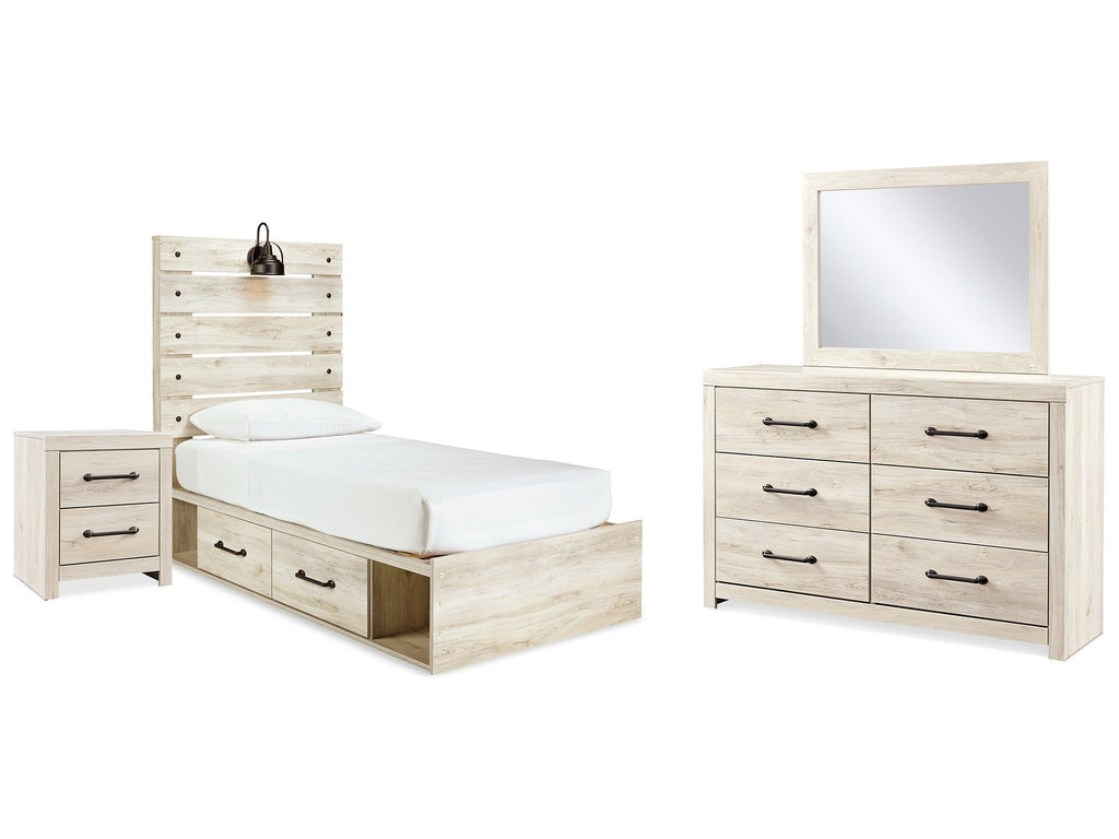 Cambeck Whitewash Twin Storage Bedroom Set