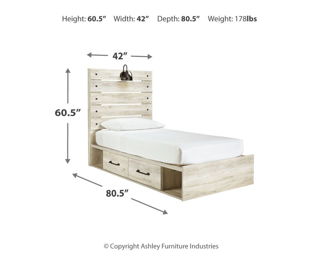 Cambeck Whitewash Twin Storage Bedroom Set