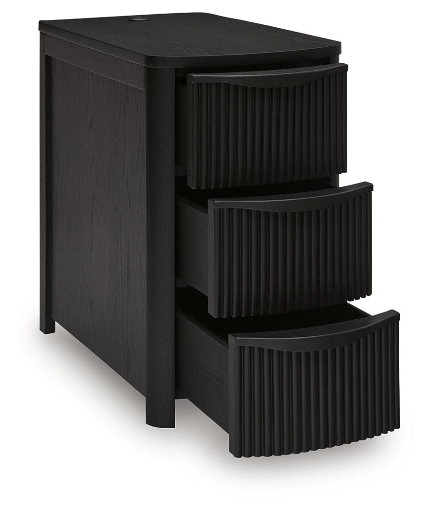 Camdill Black Chair Side End Table