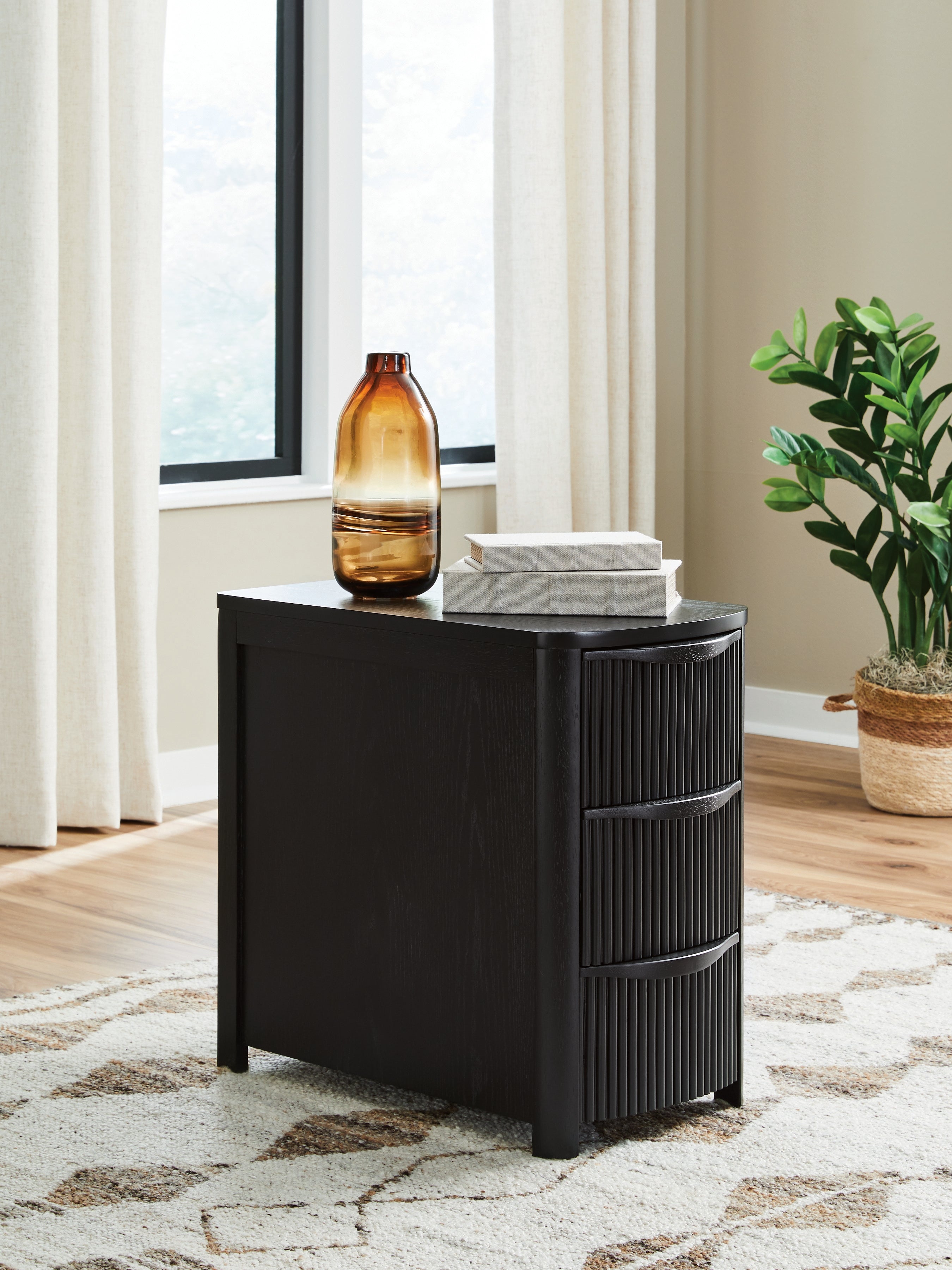 Camdill Black Chair Side End Table