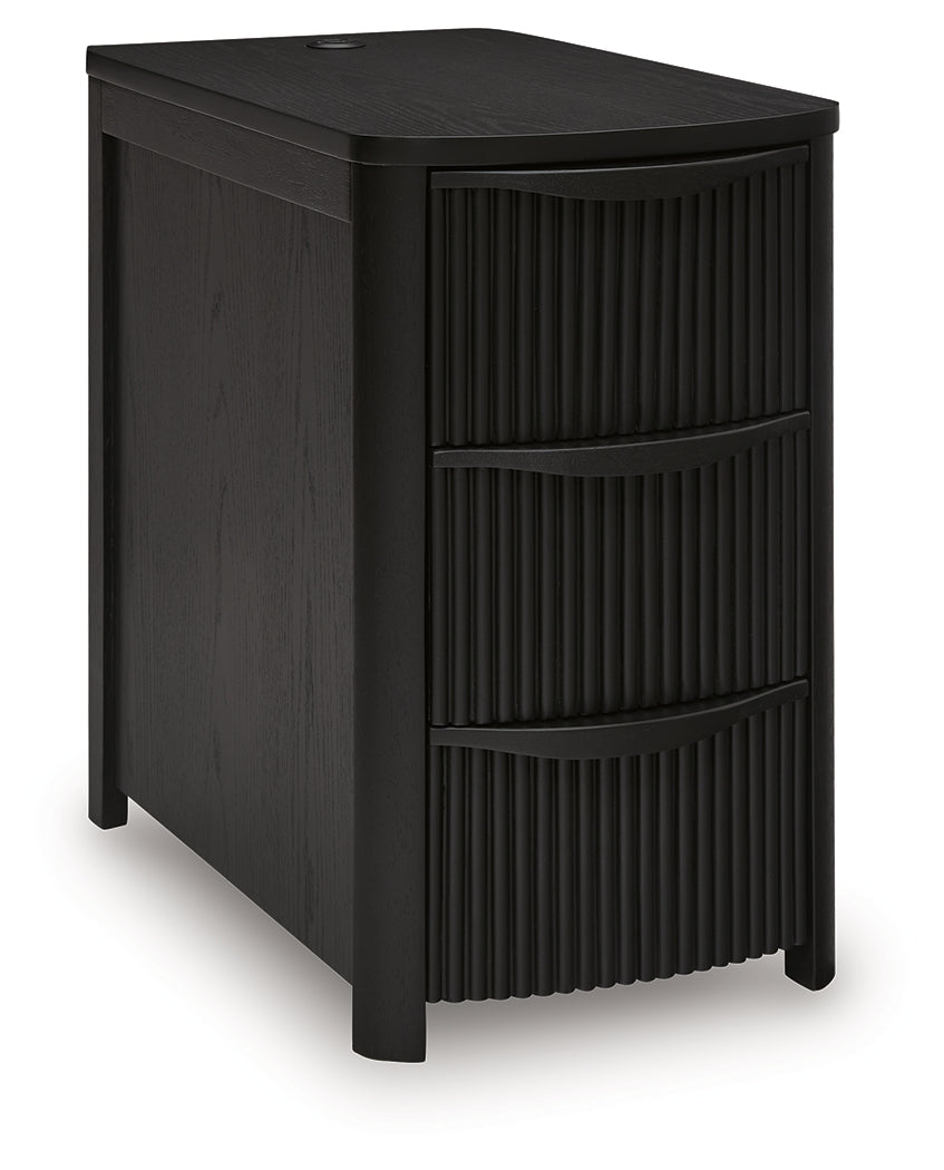 Camdill Black Chair Side End Table