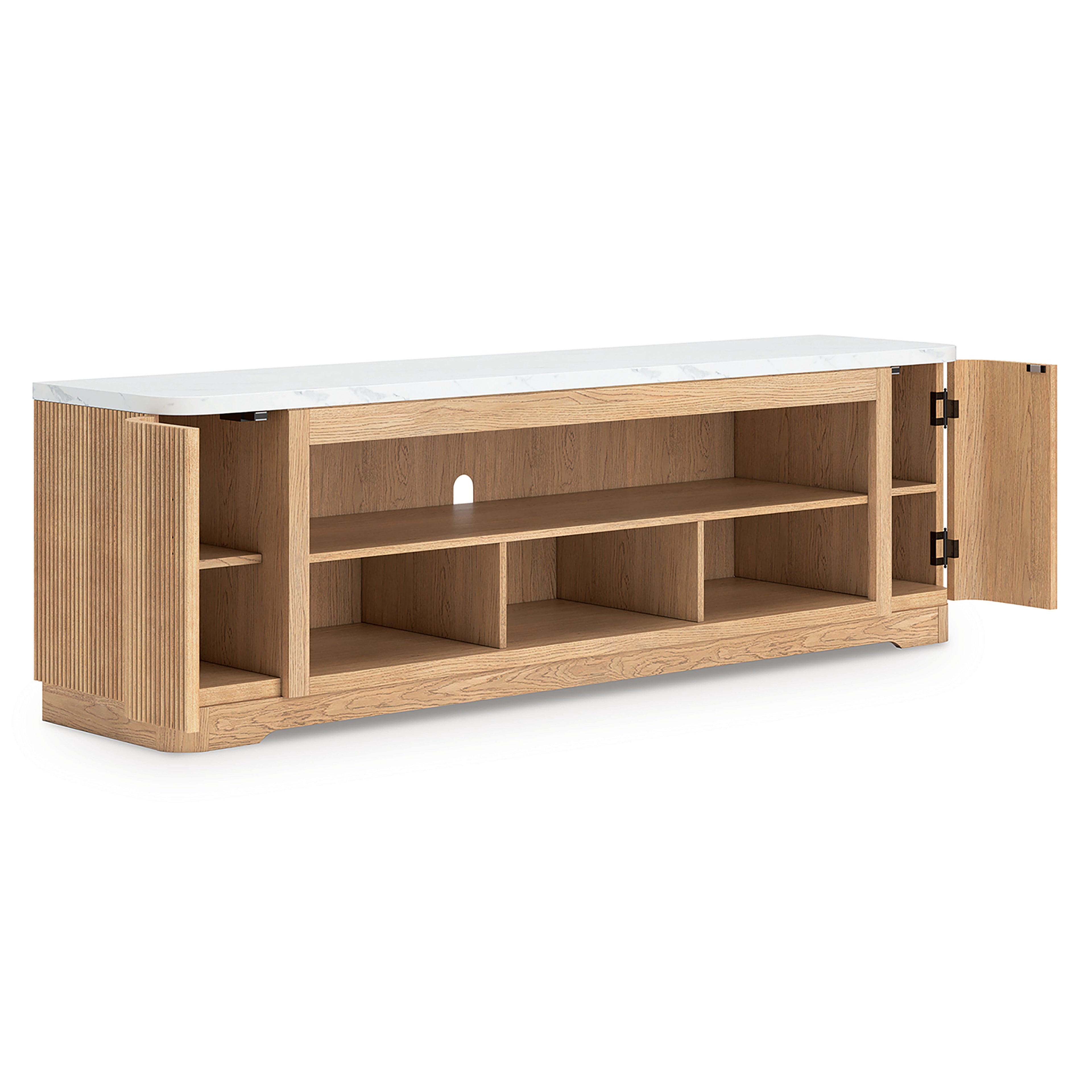 Camdill Light Brown XL TV Stand w/Fireplace Option