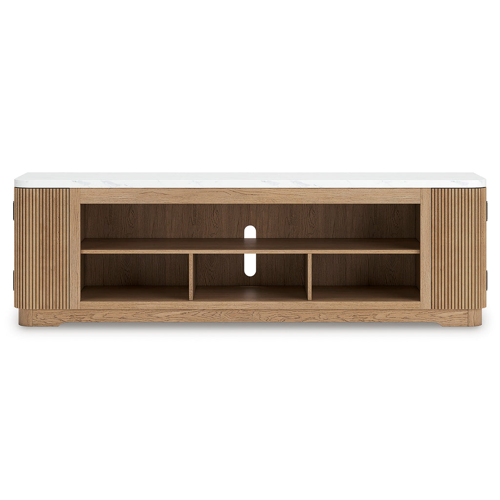 Camdill Light Brown XL TV Stand w/Fireplace Option