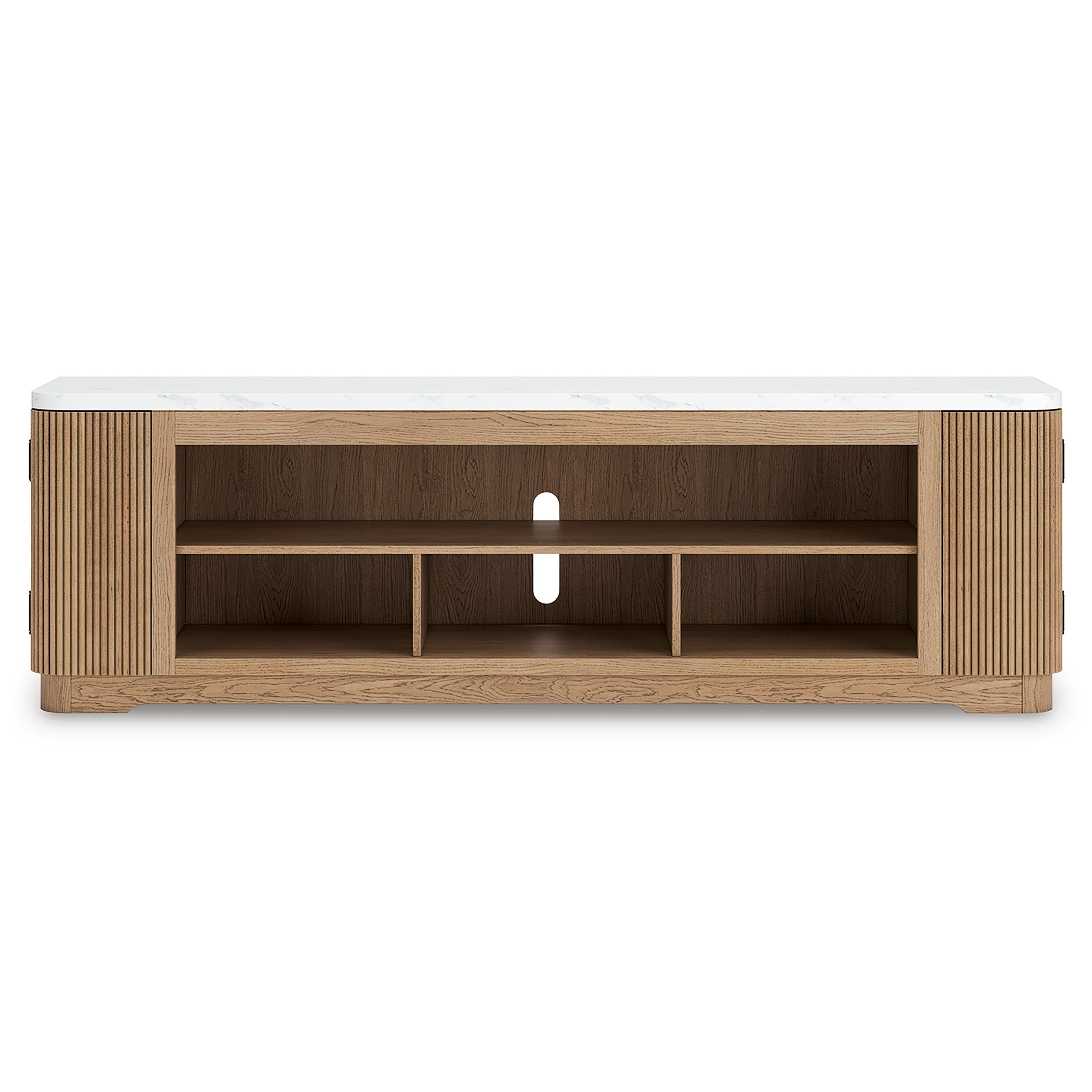 Camdill Light Brown XL TV Stand w/Fireplace Option