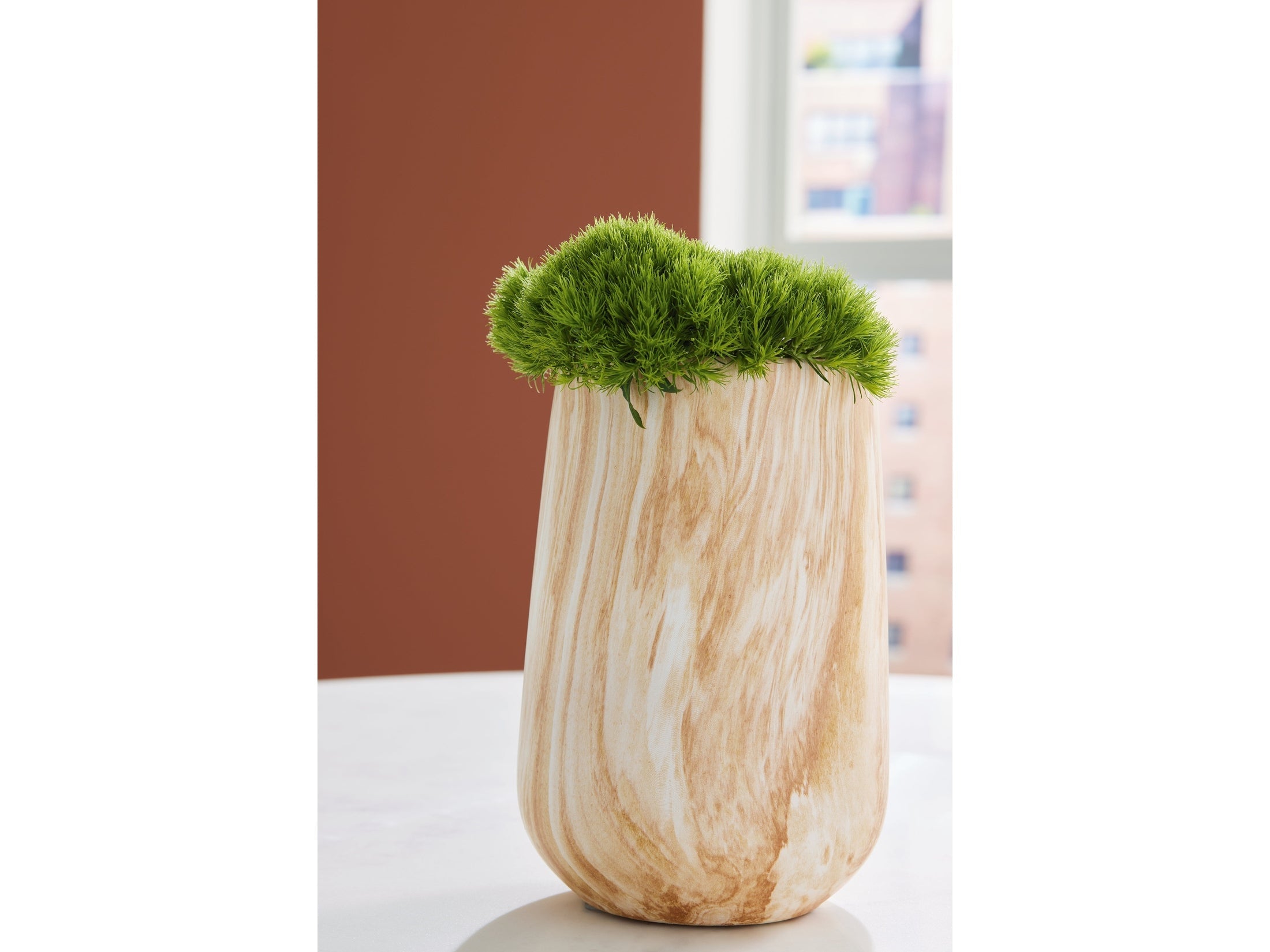 Cammen Tan/White Vase (10" H)