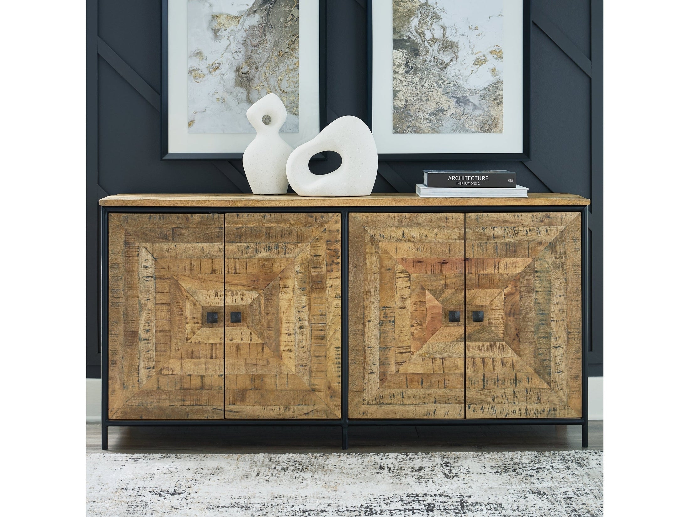 Camney Brown/Black Accent Cabinet