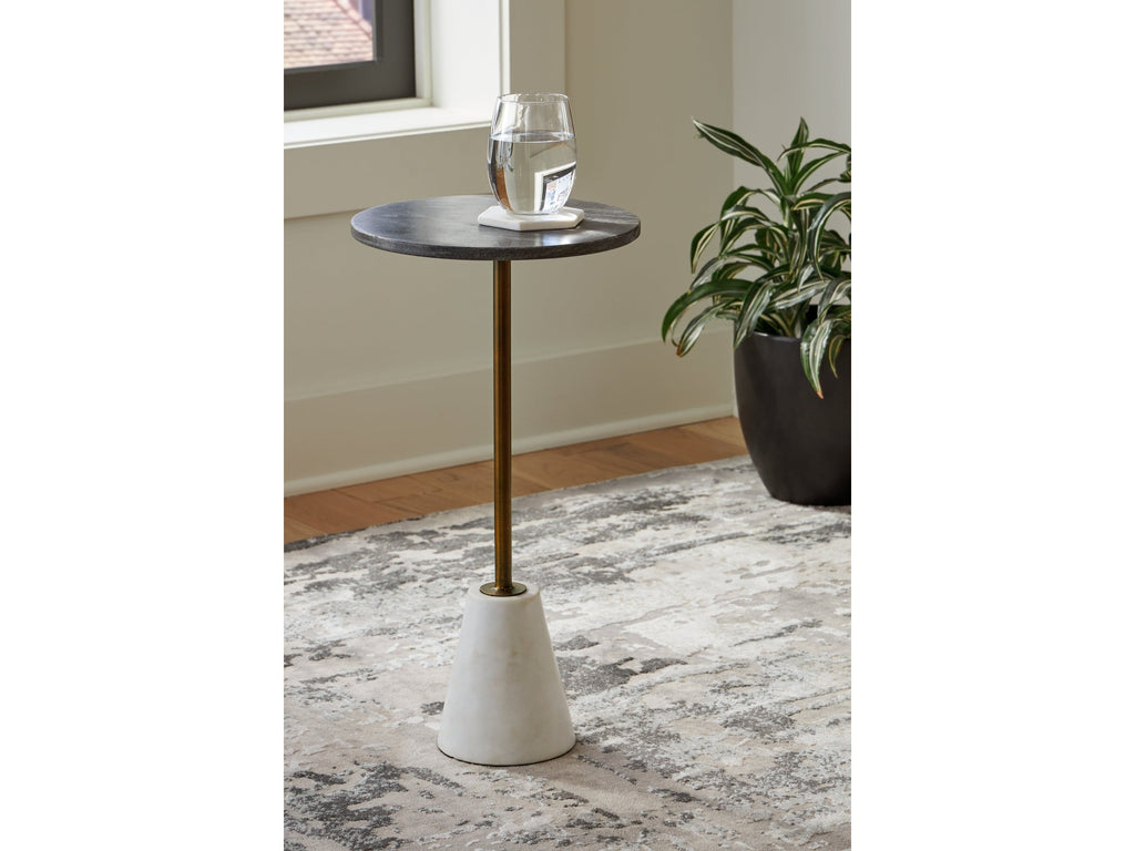 Caramont Black/White/Gold Finish Accent Table
