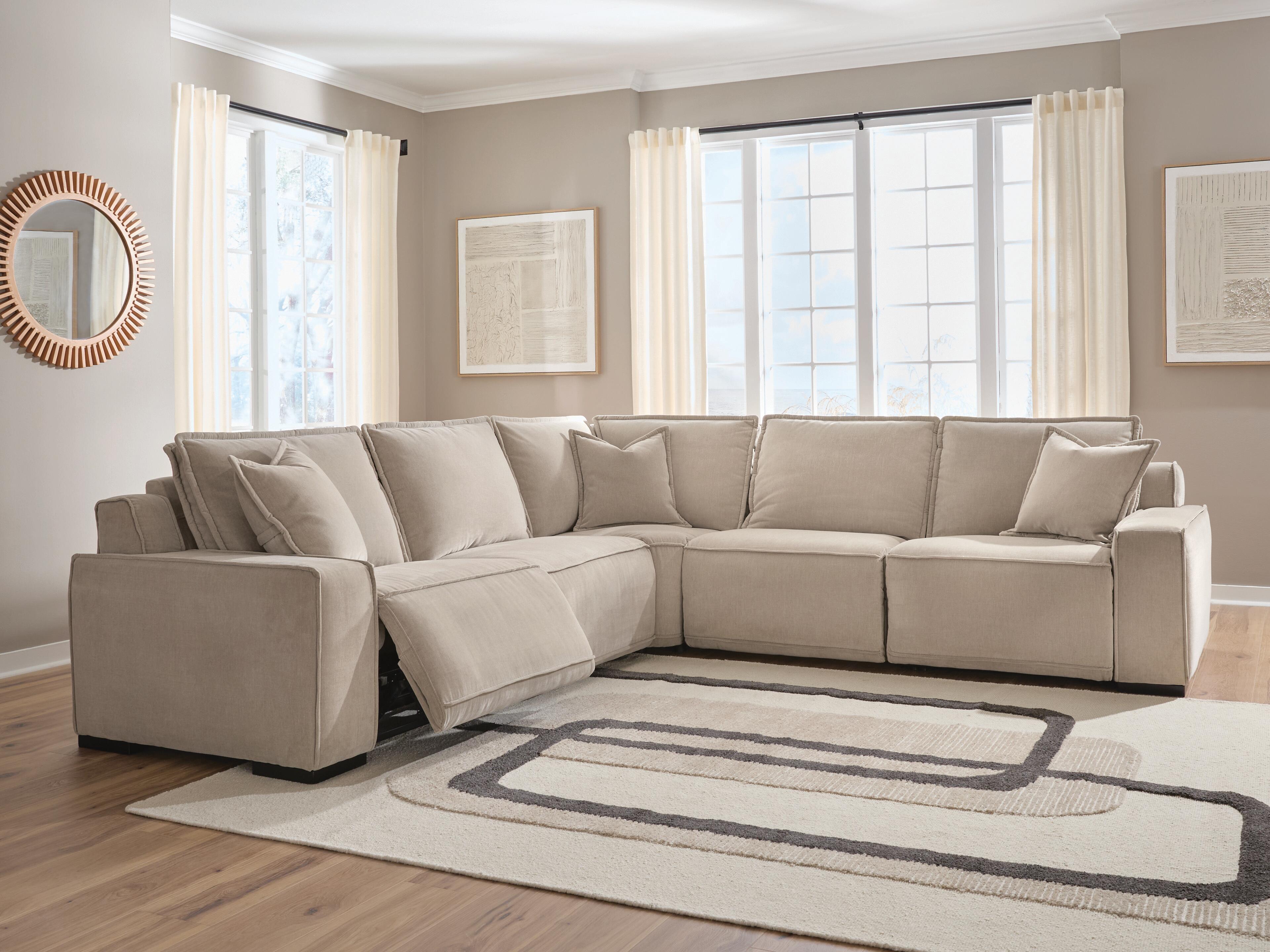 Carceri Cashmere 5-Piece Power Sectional Reclining Sofa