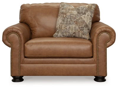 Carianna Caramel Oversized Chair and Ottoman