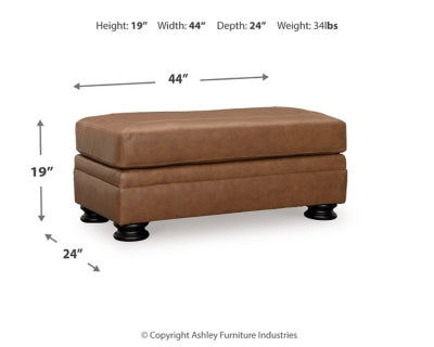 Carianna Caramel Oversized Chair and Ottoman