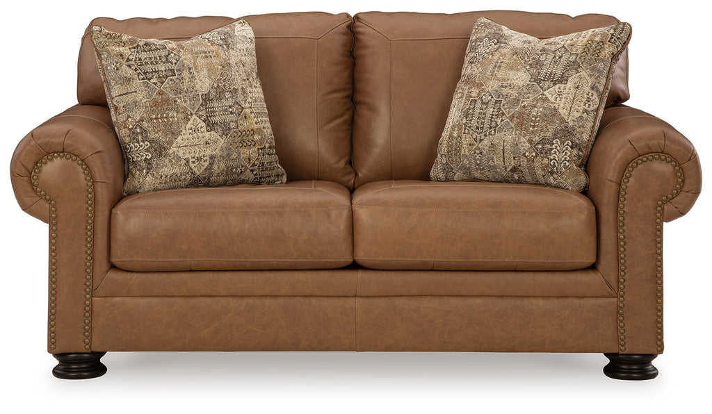 Carianna Caramel Sofa & Loveseat & Oversized Chair