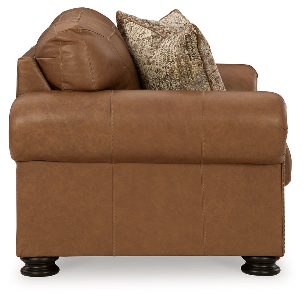 Carianna Caramel Sofa & Loveseat & Oversized Chair