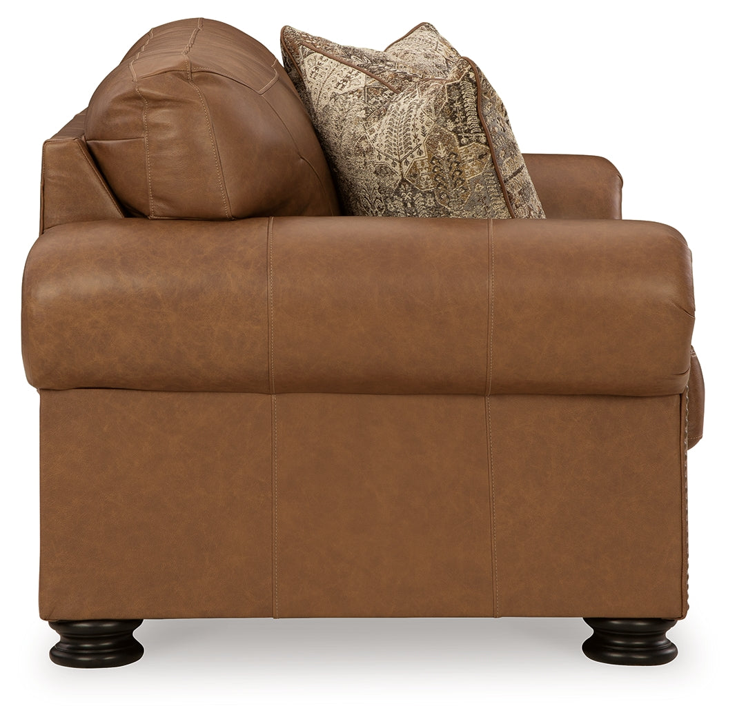 Carianna Caramel Sofa & Loveseat & Oversized Chair