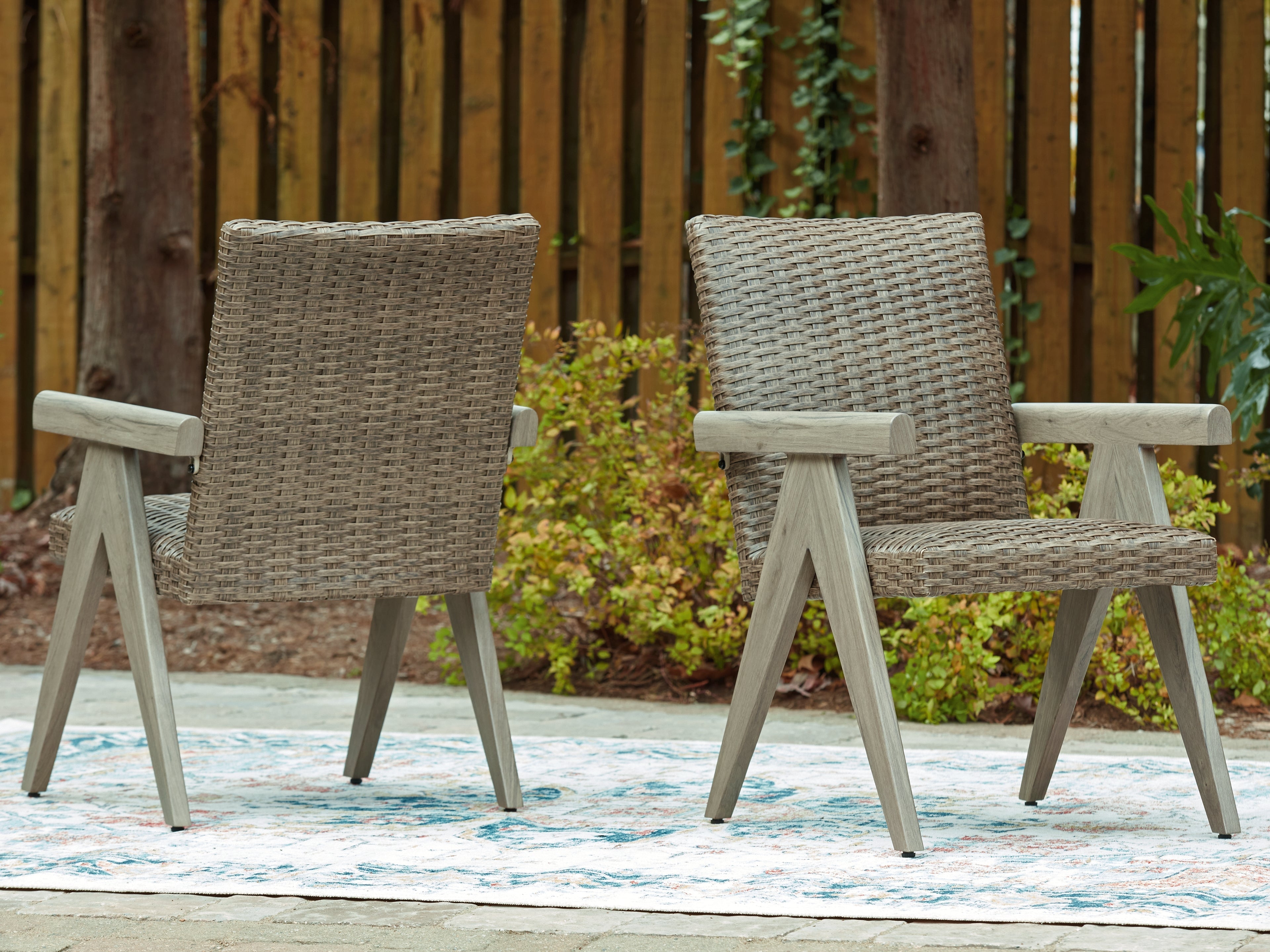 Carisbo Beige Outdoor Arm Chair (Set of 2)
