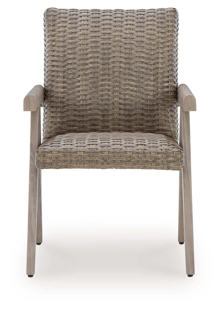 Carisbo Beige Outdoor Arm Chair (Set of 2)