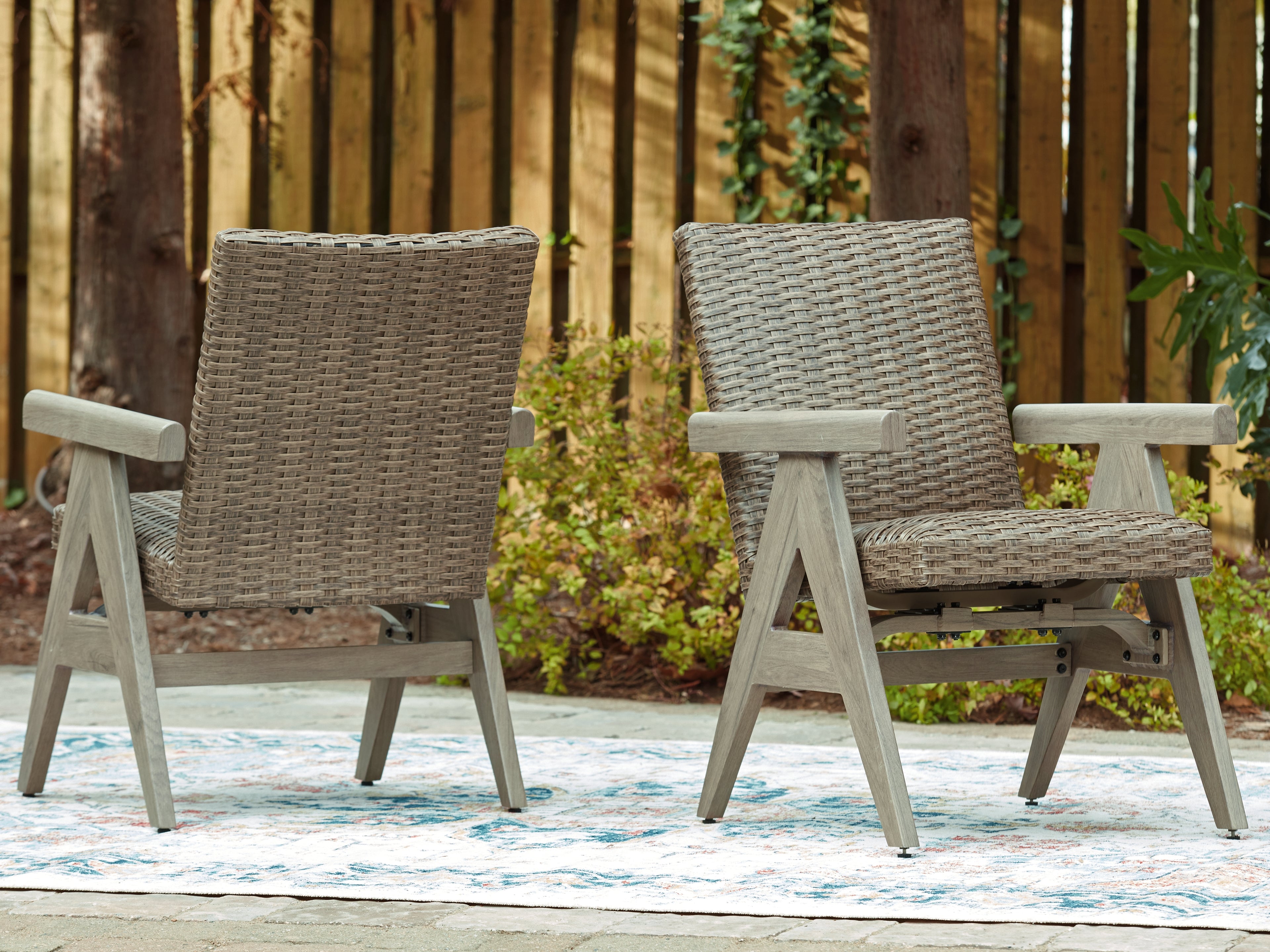 Carisbo Beige Outdoor Rocking Arm Chair (Set of 2)