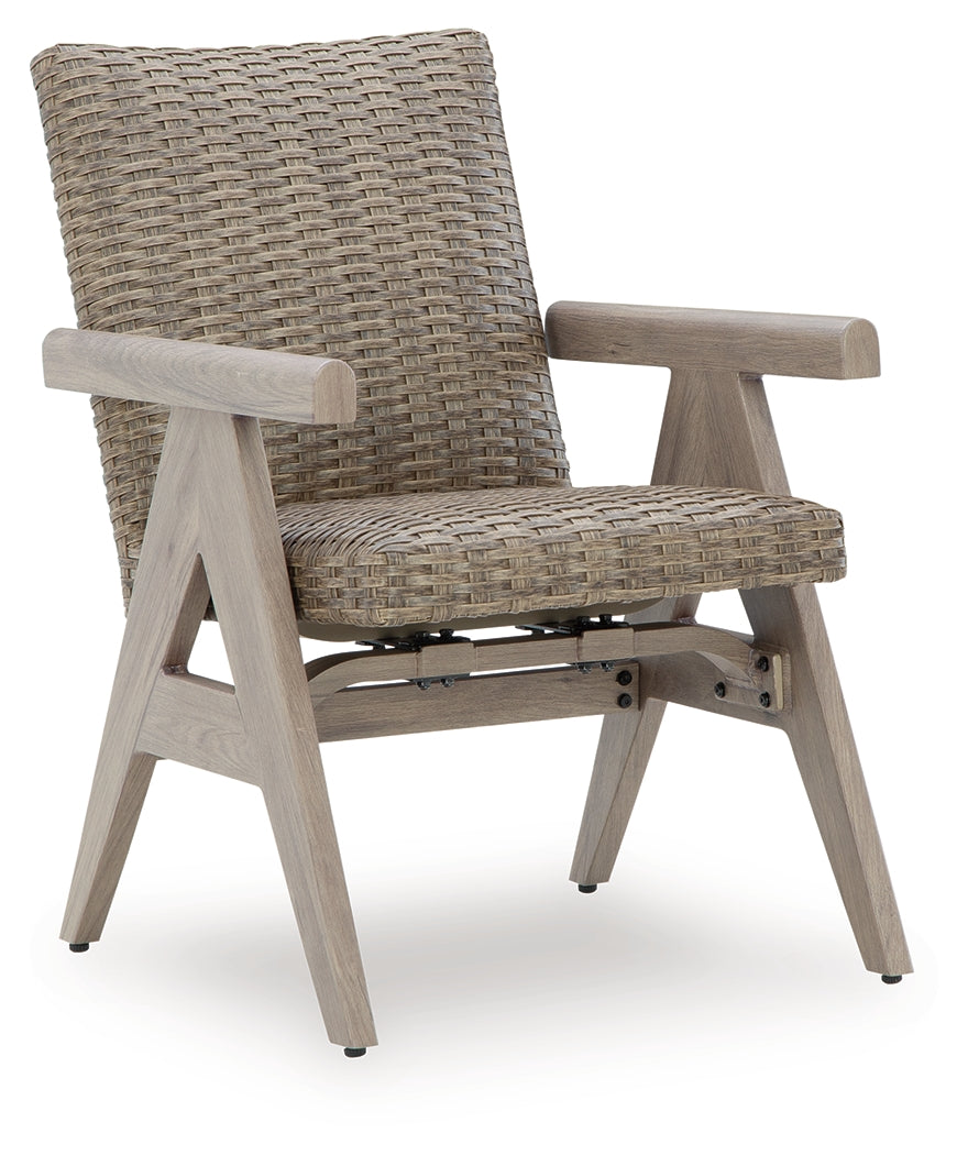Carisbo Beige Outdoor Rocking Arm Chair (Set of 2)