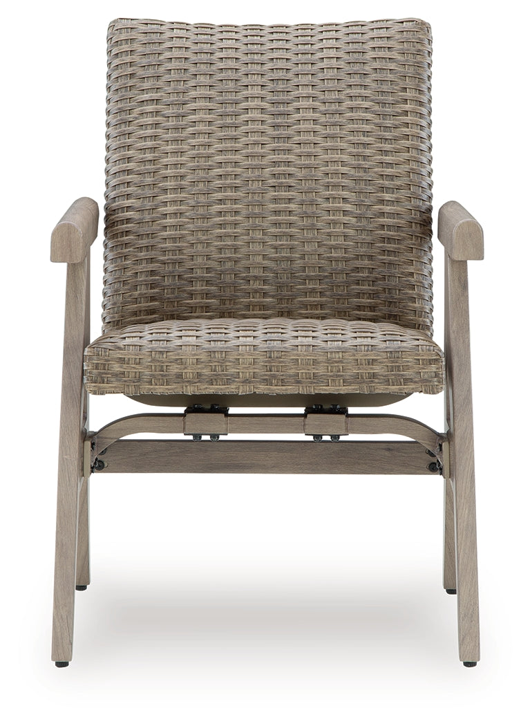 Carisbo Beige Outdoor Rocking Arm Chair (Set of 2)