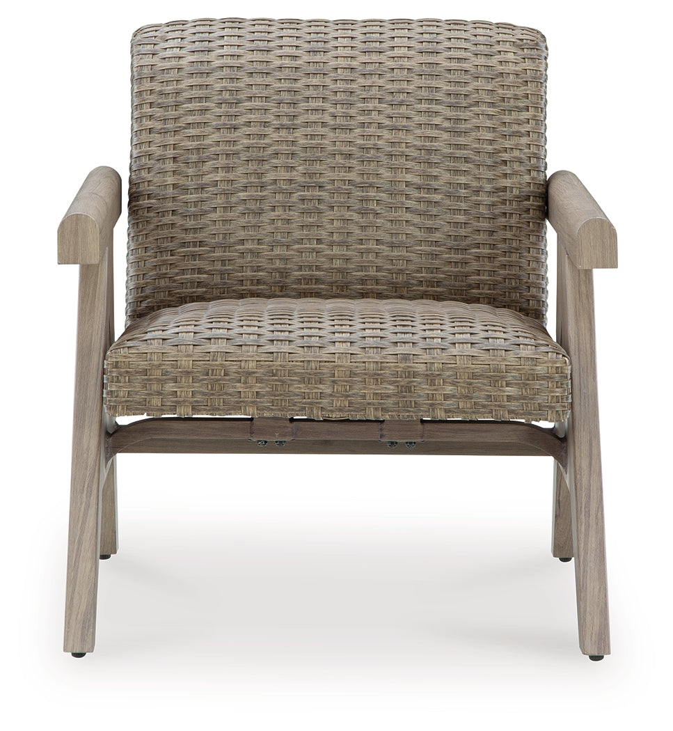 Carisbo Beige Outdoor Rocking Lounge Chair