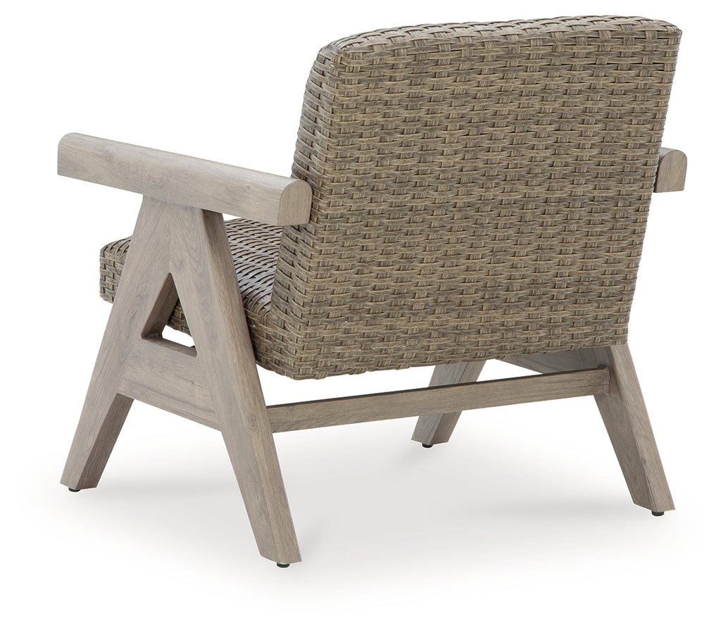 Carisbo Beige Outdoor Rocking Lounge Chair