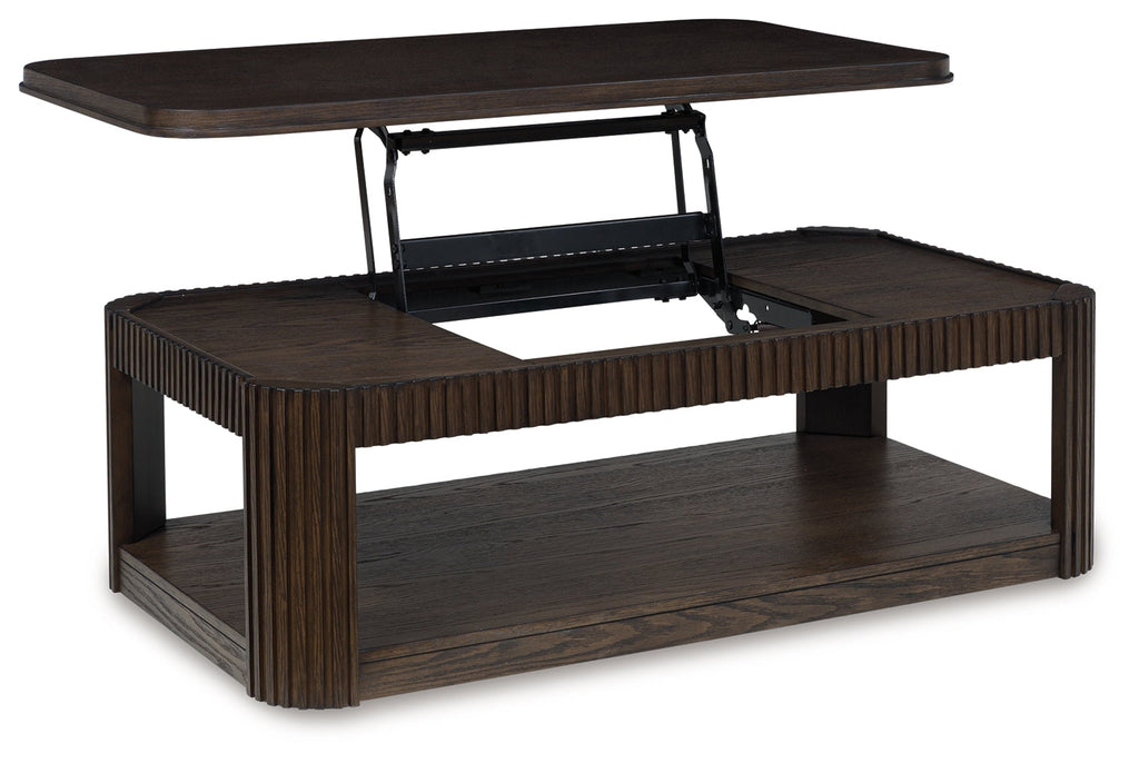 Carlibrie Warm Brown Lift Top Cocktail Table